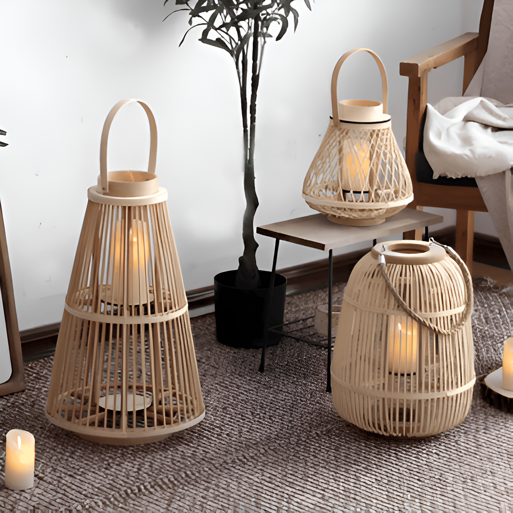Handgefertigte Rattanlaterne – Gemütliches Licht für Ihren Garten 2