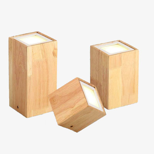 **Holzwürfelförmige LED-Spot-Deckenleuchte** – Modernes Design mit Warmem Licht 0