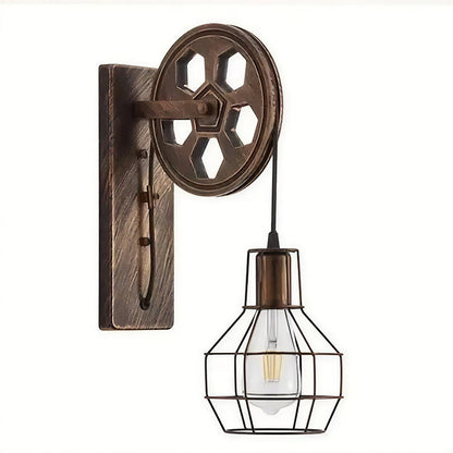 Industrielle Retro-Wandleuchte Pulley-Design – Stilvolle Vintage-Atmosphäre Schaffen 2