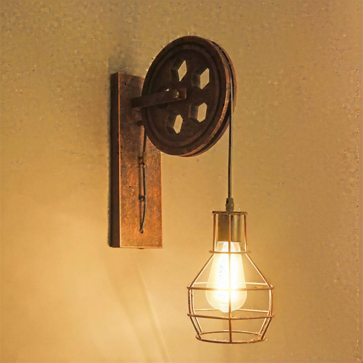 Industrielle Retro-Wandleuchte Pulley-Design – Stilvolle Vintage-Atmosphäre Schaffen 3