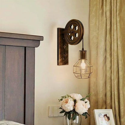 Industrielle Retro-Wandleuchte Pulley-Design – Stilvolle Vintage-Atmosphäre Schaffen 4
