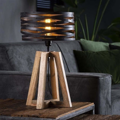 Industrielle Tischlampe Holz Twist – Stilvolles Licht Für Ihr Zuhause 1