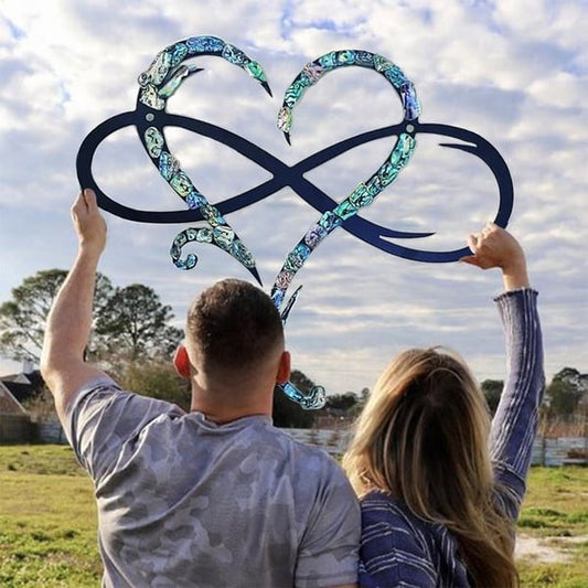 IronEcho Handgeschmiedete Unendlichkeitsherz-Wandskulptur – Ausdruck Von Ewiger Liebe 1
