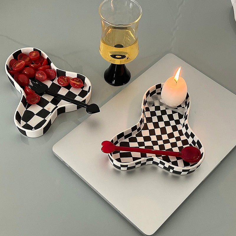 Kariertes Catch-All-Tablett Keramik – Stilvolle Ordnung Für Jeden Raum 2