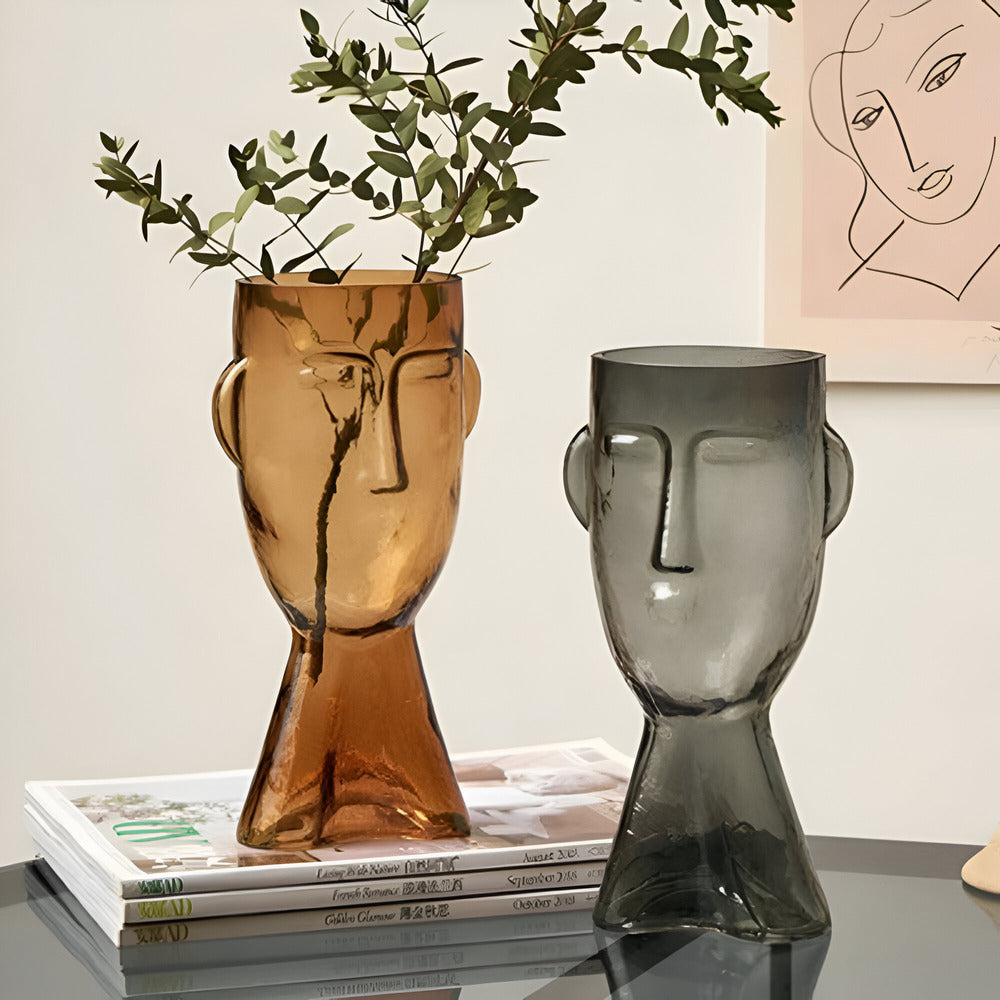 Künstlerische Glas-Vase Kopf-Form – Einzigartiger Blickfang für Ihr Zuhause 4