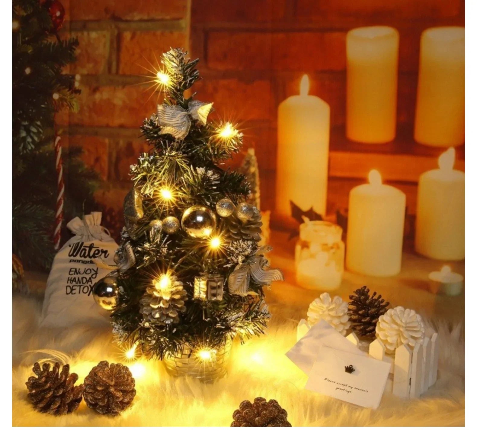 Künstlicher Weihnachtsbaum 40 cm – Festliche Tischdekoration mit Integrierten Lichtern 5