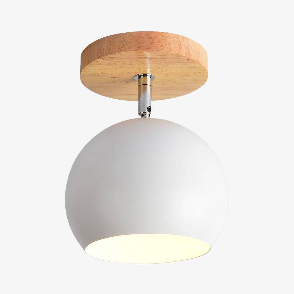 **LED-WANDLEUCHTE AUS HOLZ** – Stilvolle Beleuchtung mit Verstellbarer Kugel 0
