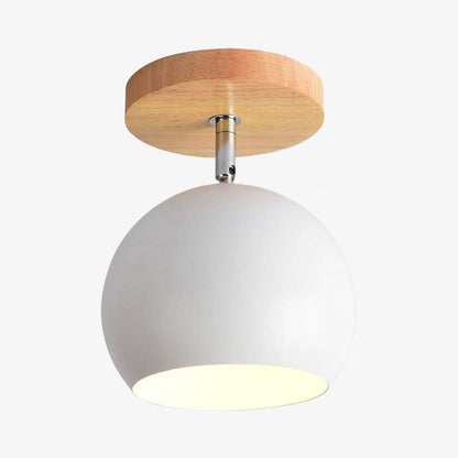 **LED-WANDLEUCHTE AUS HOLZ** – Stilvolle Beleuchtung mit Verstellbarer Kugel 0