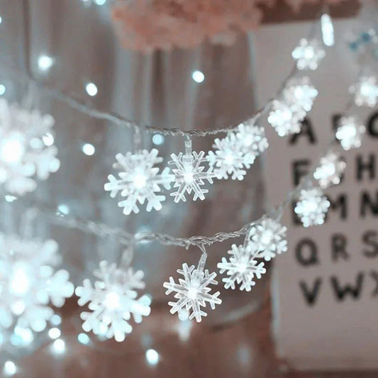LED Lichterkette Schneeflocken – Festliche Beleuchtung für Drinnen und Draußen 3