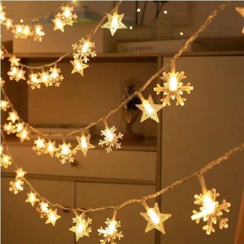 LED Lichterkette Stern & Schneeflocke – Festliche Beleuchtung Für Ein Zauberhaftes Zuhause 1