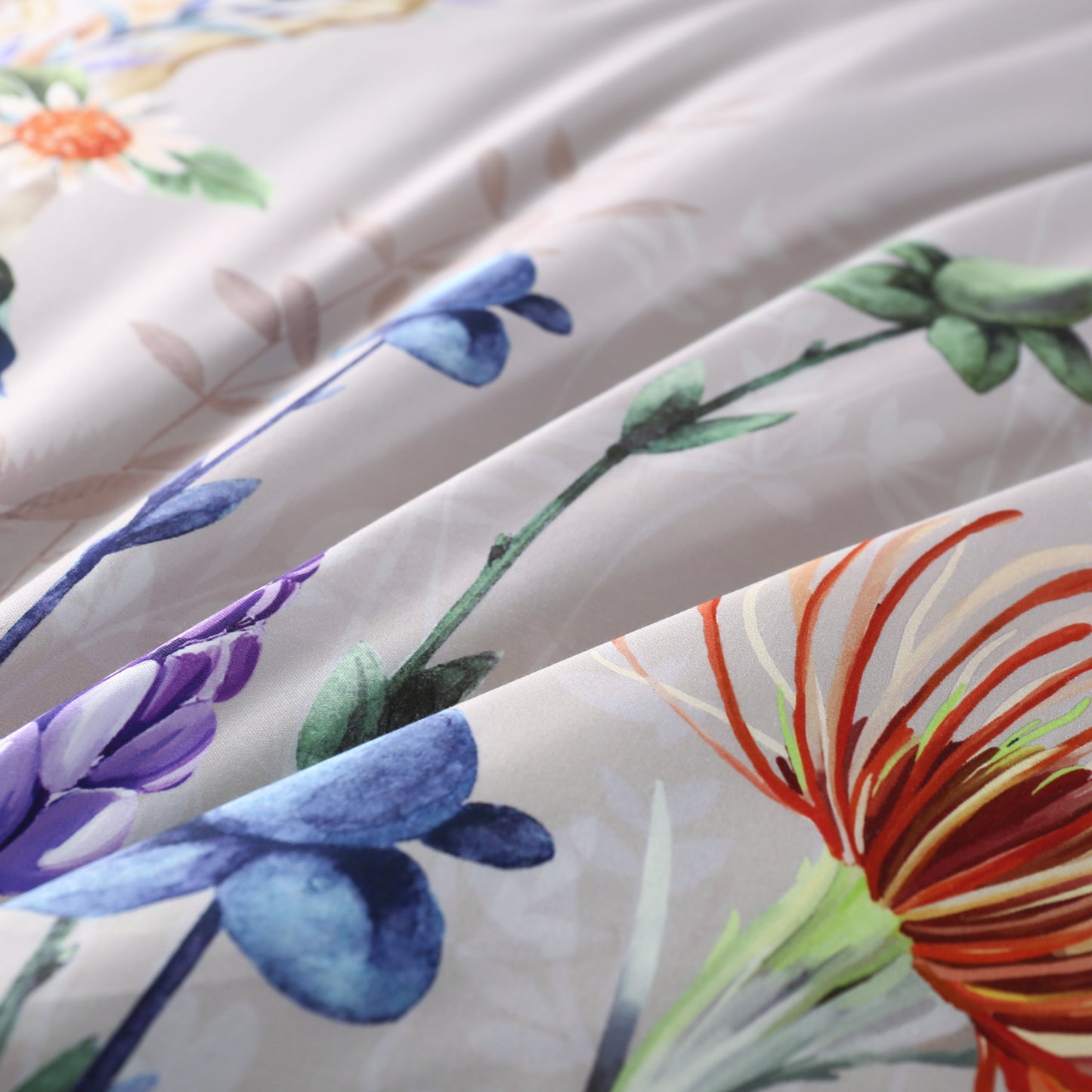 Lila Blumen Bettbezug Set – Künstlerisches Ambiente Für Entspannende Nächte 1