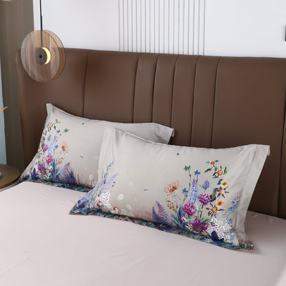 Lila Blumen Bettbezug Set – Künstlerisches Ambiente Für Entspannende Nächte 2