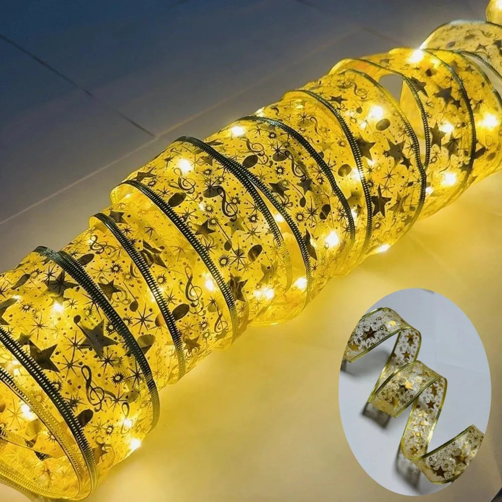 LumiRibbon Gold Weihnachtsband-Lichterkette – Festliche Eleganz für Ihr Zuhause 11
