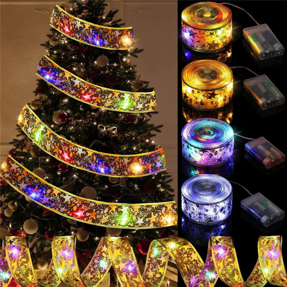 LumiRibbon Gold Weihnachtsband-Lichterkette – Festliche Eleganz für Ihr Zuhause 2