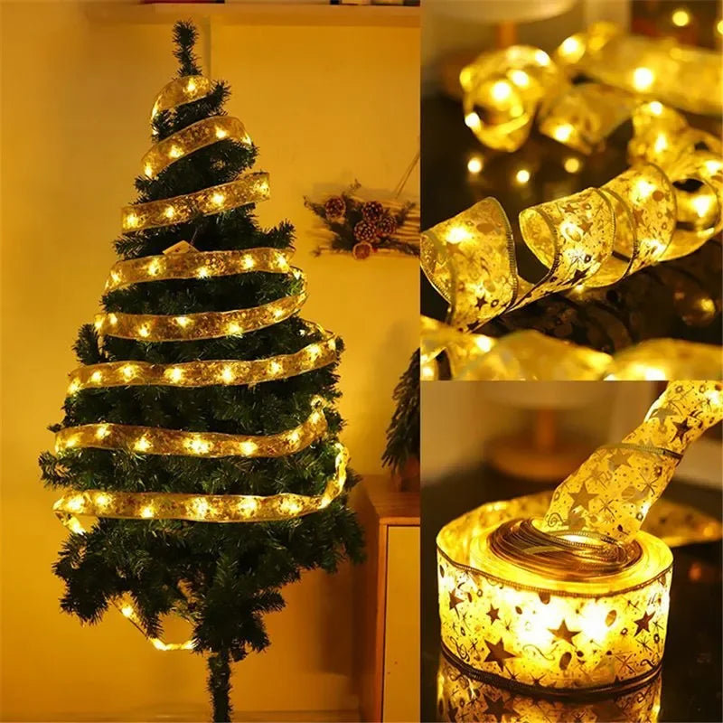 LumiRibbon Gold Weihnachtsband-Lichterkette – Festliche Eleganz für Ihr Zuhause 6