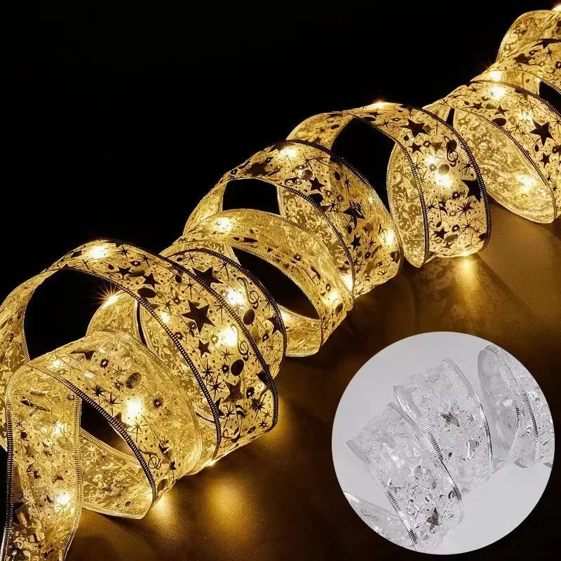 LumiRibbon Gold Weihnachtsband-Lichterkette – Festliche Eleganz für Ihr Zuhause 7