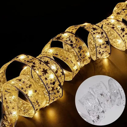 LumiRibbon Gold Weihnachtsband-Lichterkette – Festliche Eleganz für Ihr Zuhause 7