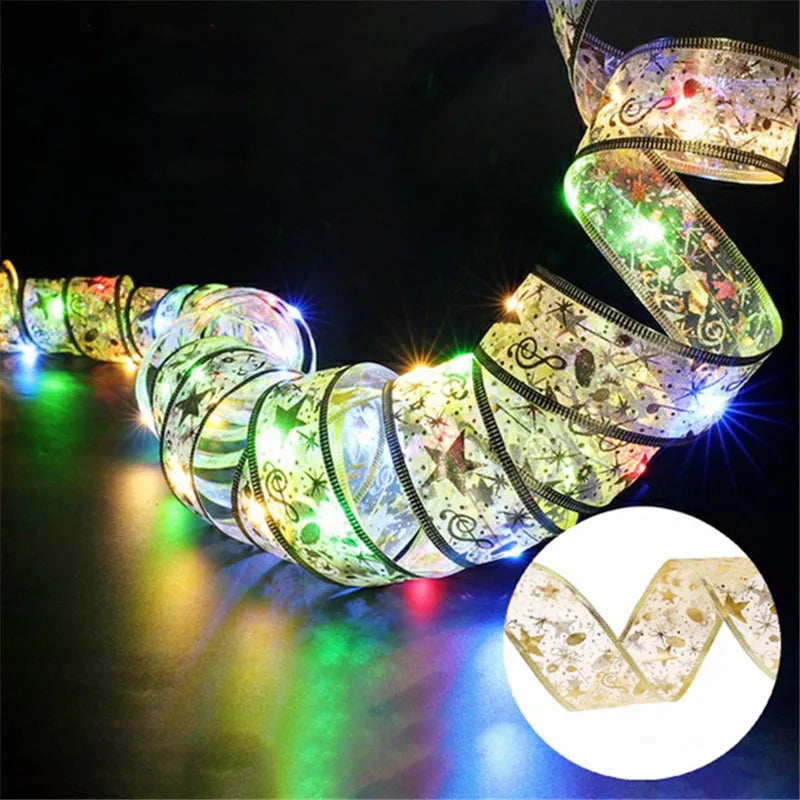 LumiRibbon Gold Weihnachtsband-Lichterkette – Festliche Eleganz für Ihr Zuhause 8