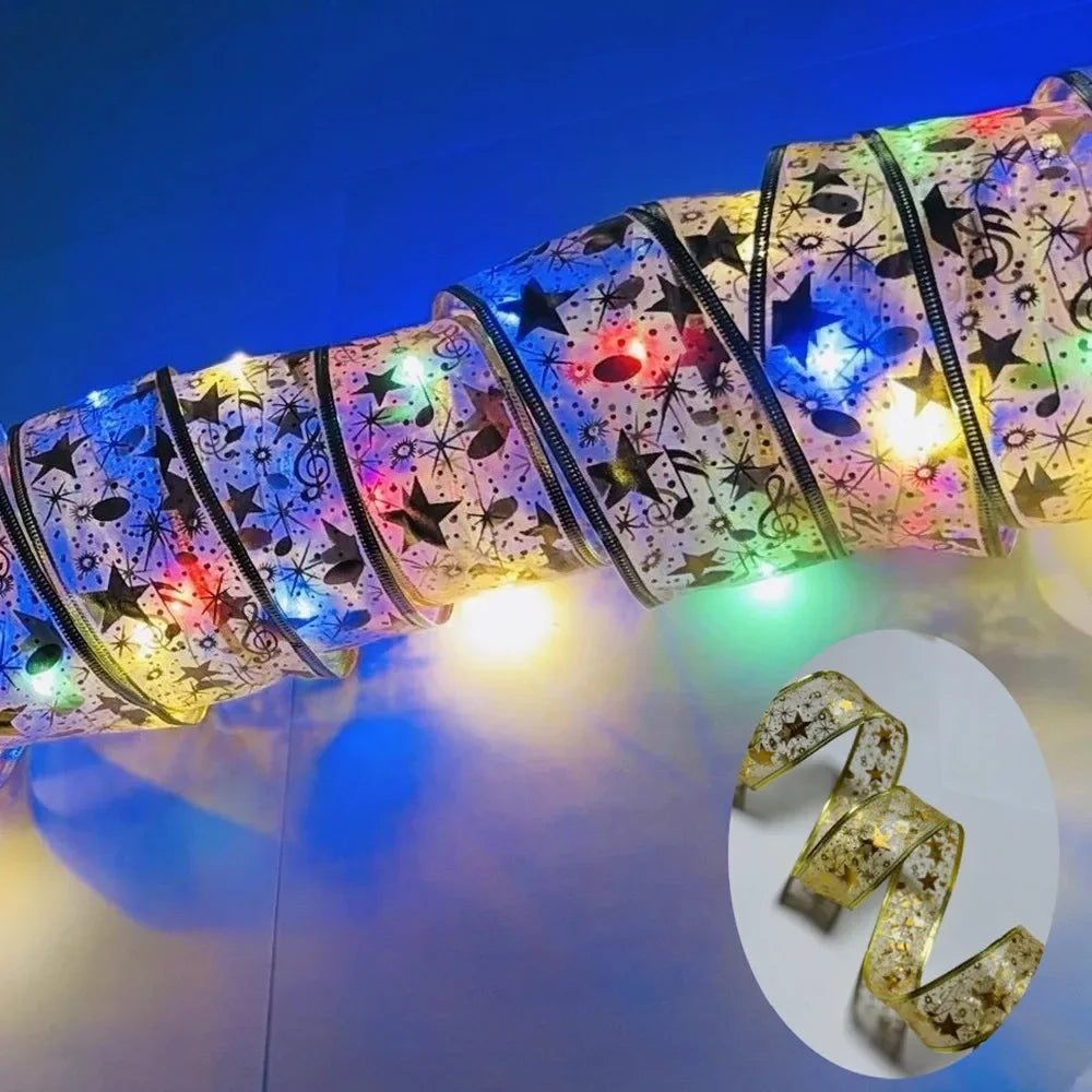 LumiRibbon Gold Weihnachtsband-Lichterkette – Festliche Eleganz für Ihr Zuhause 9