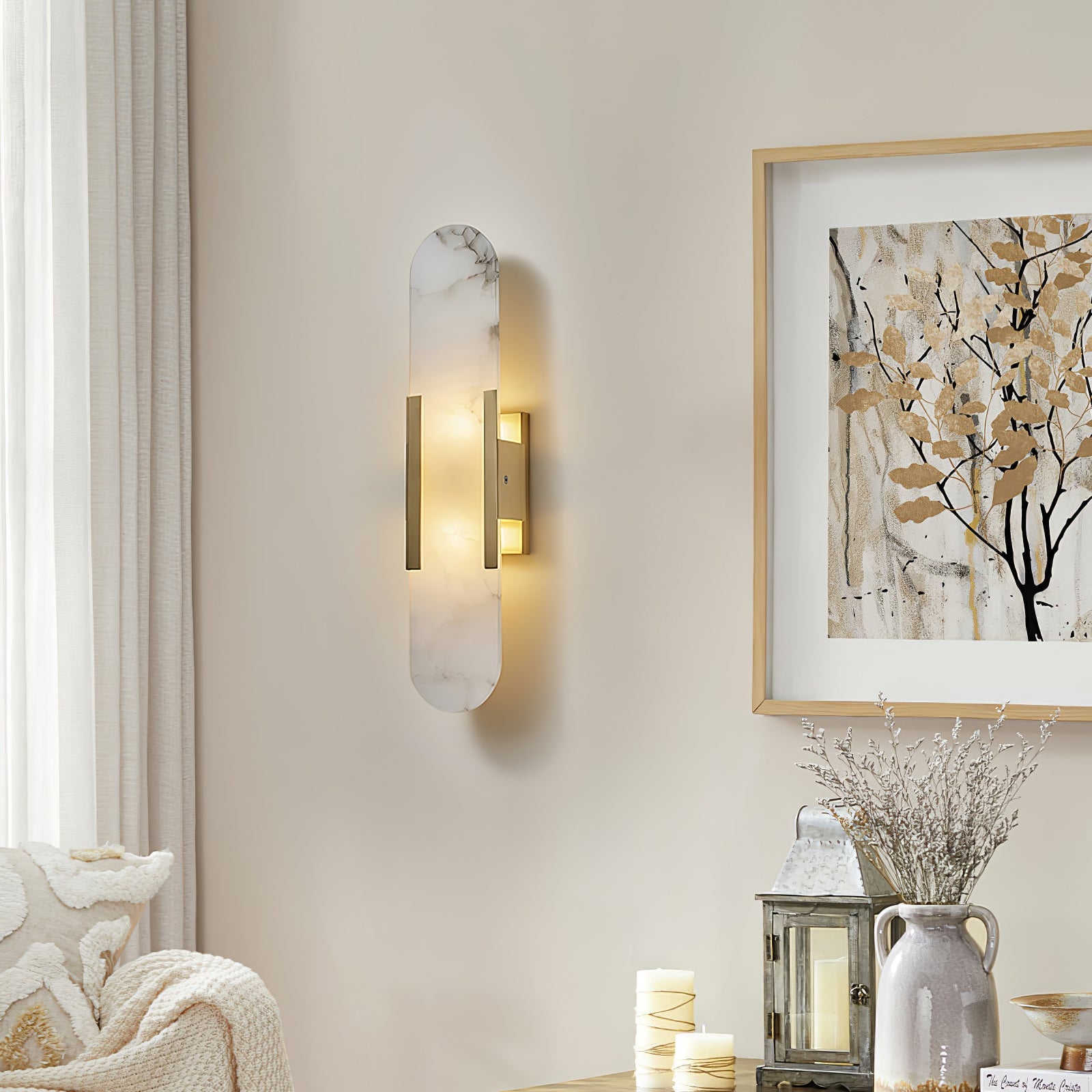 Melange Elongierte Alabaster Wandleuchte – Edle Lichtakzente Für Ihr Zuhause 4