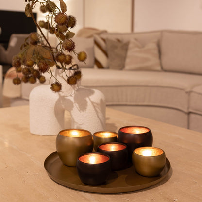 Metallschale Eleo mit Teelichthaltern Axel – Elegantes Lichtspiel für Ihr Zuhause 1