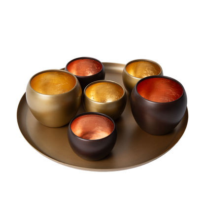 Metallschale Eleo mit Teelichthaltern Axel – Elegantes Lichtspiel für Ihr Zuhause 2