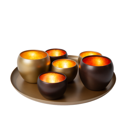 Metallschale Eleo mit Teelichthaltern Axel – Elegantes Lichtspiel für Ihr Zuhause 3