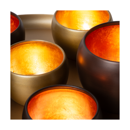 Metallschale Eleo mit Teelichthaltern Axel – Elegantes Lichtspiel für Ihr Zuhause 4