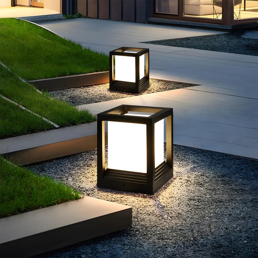 Minimalistische Quadratische Wasserdichte LED Außenpostenlampe – Stilvolle Lichtakzente Für Ihren Außenbereich 1