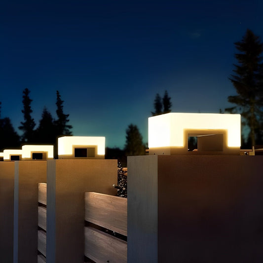 Minimalistische Quadratische Wasserdichte LED Schwarz – Elegante Solarlichter Für Ihren Außenbereich 0