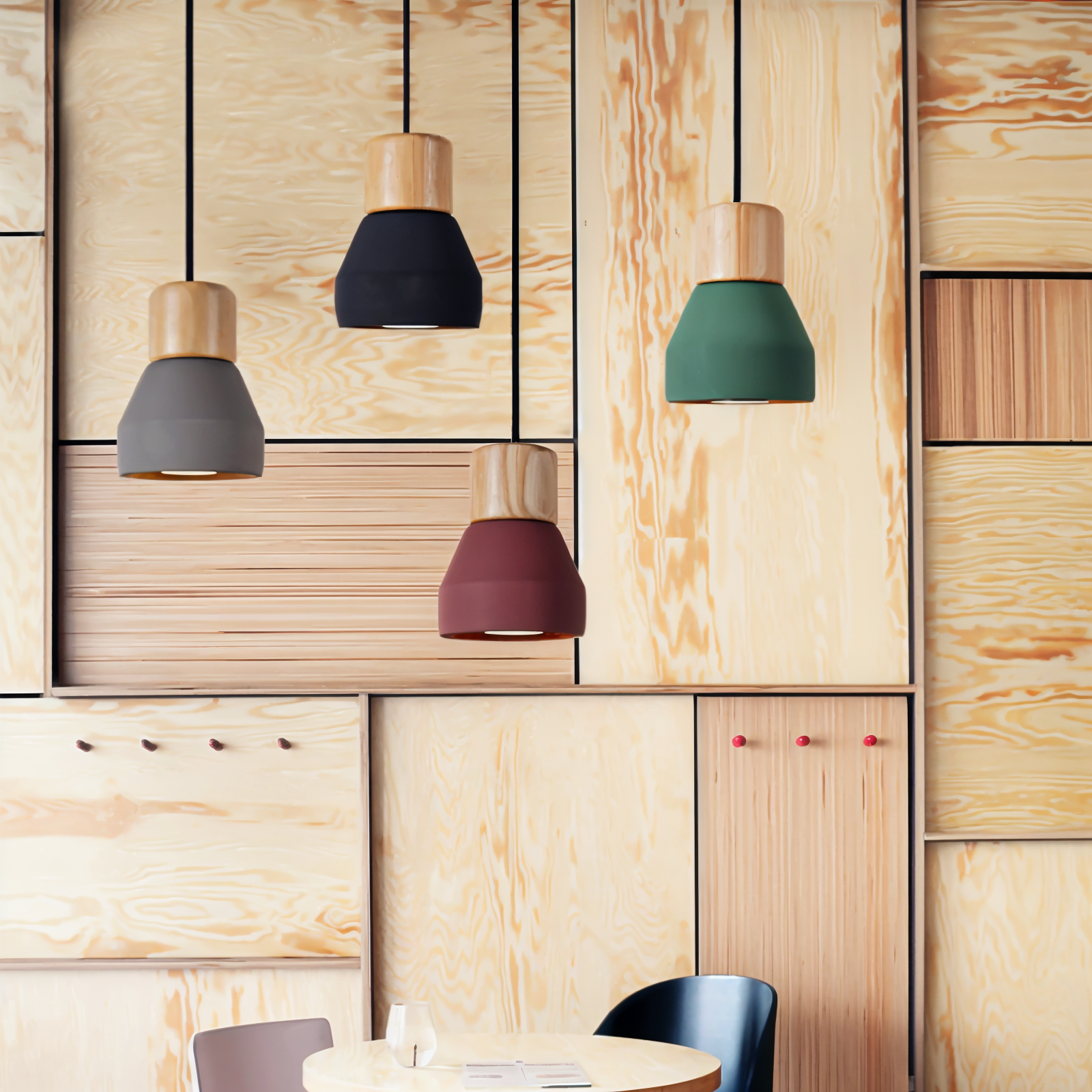 MixTint Pendelleuchte Beton Mit Holz – Urbane Eleganz Für Gemütliche Räume 0