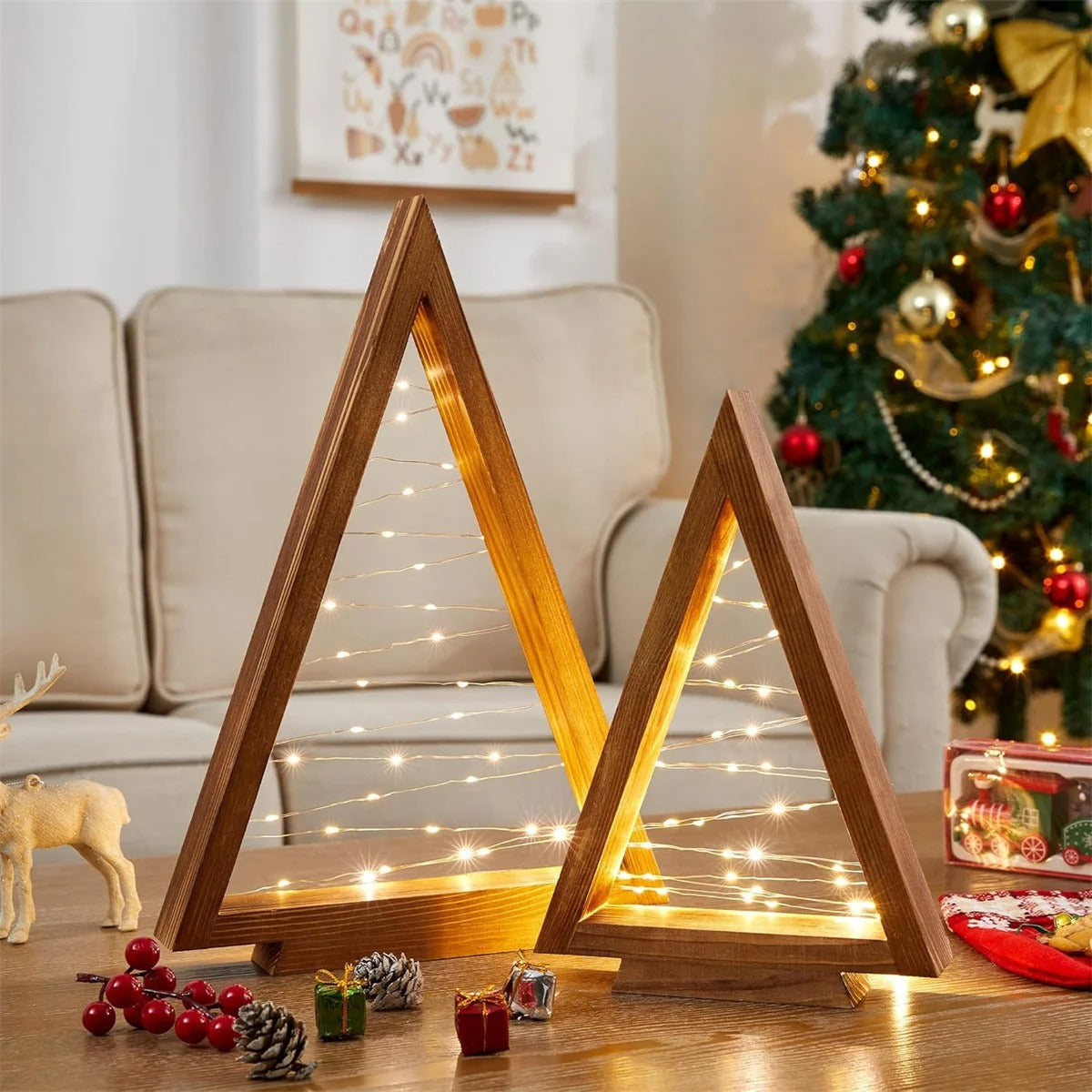 Moderner Adventsbaum Aus Holz Mit Lichtern – Stilvolle Weihnachtsbeleuchtung Für Ihr Zuhause 3