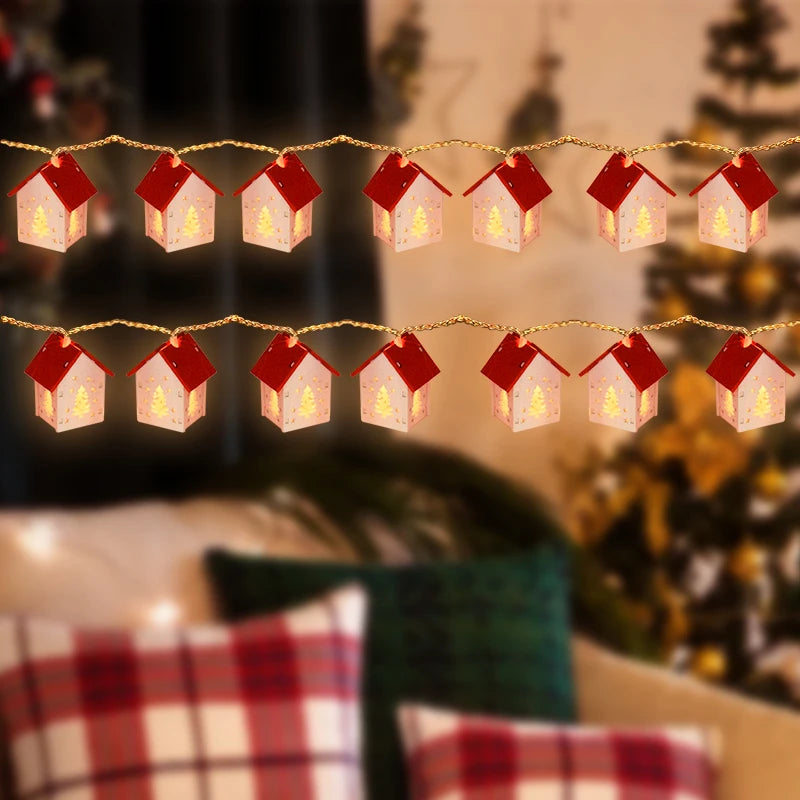 NordiHaus LED-Lichterkette Holz-Weihnachtshaus – Gemütliche Festliche Beleuchtung 6