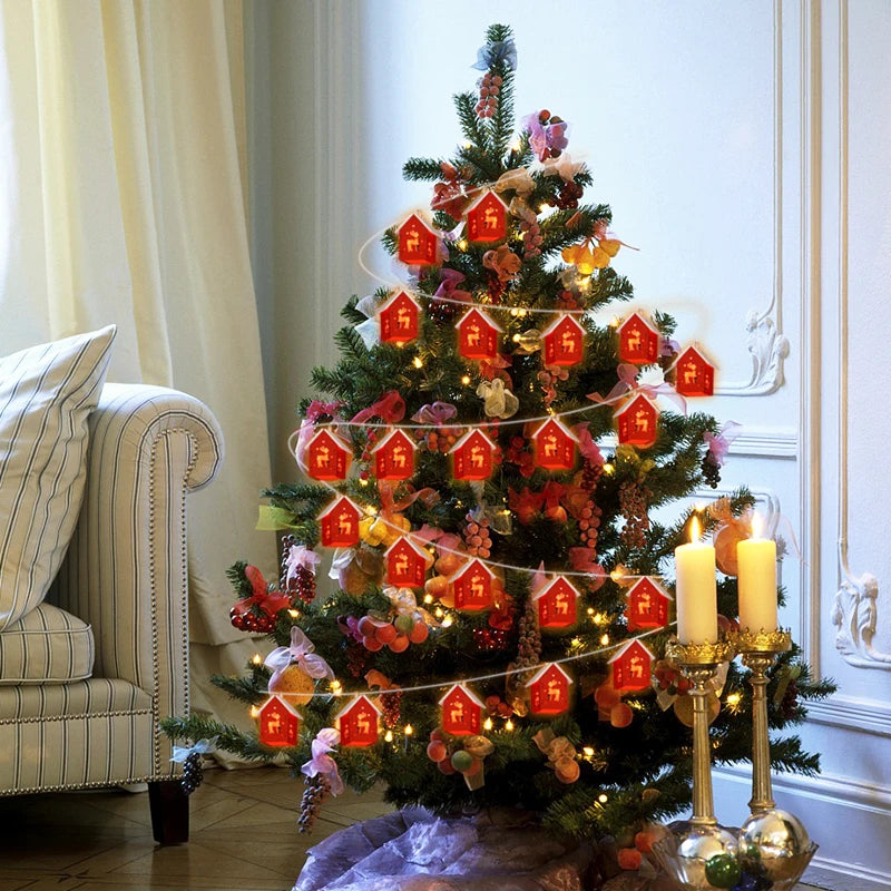 NordiHaus LED-Lichterkette Holz-Weihnachtshaus – Gemütliche Festliche Beleuchtung 7