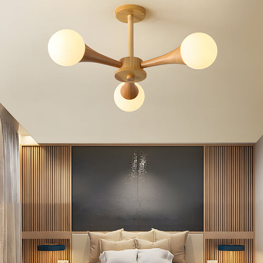 NordicGlow Kronleuchter Holz und Glas – Skandinavische Eleganz für Ihr Zuhause 0