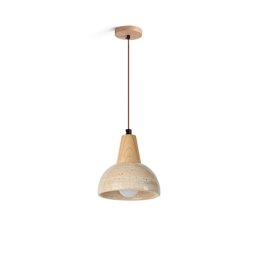 Pendelleuchte Arluoe mit Holz und Travertin – Zeitlose Eleganz für Ihren Essbereich 1