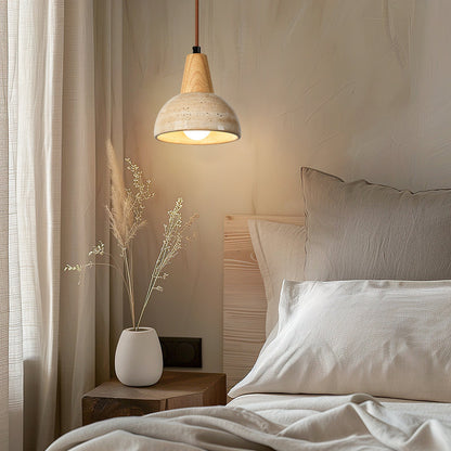 Pendelleuchte Arluoe mit Holz und Travertin – Zeitlose Eleganz für Ihren Essbereich 2