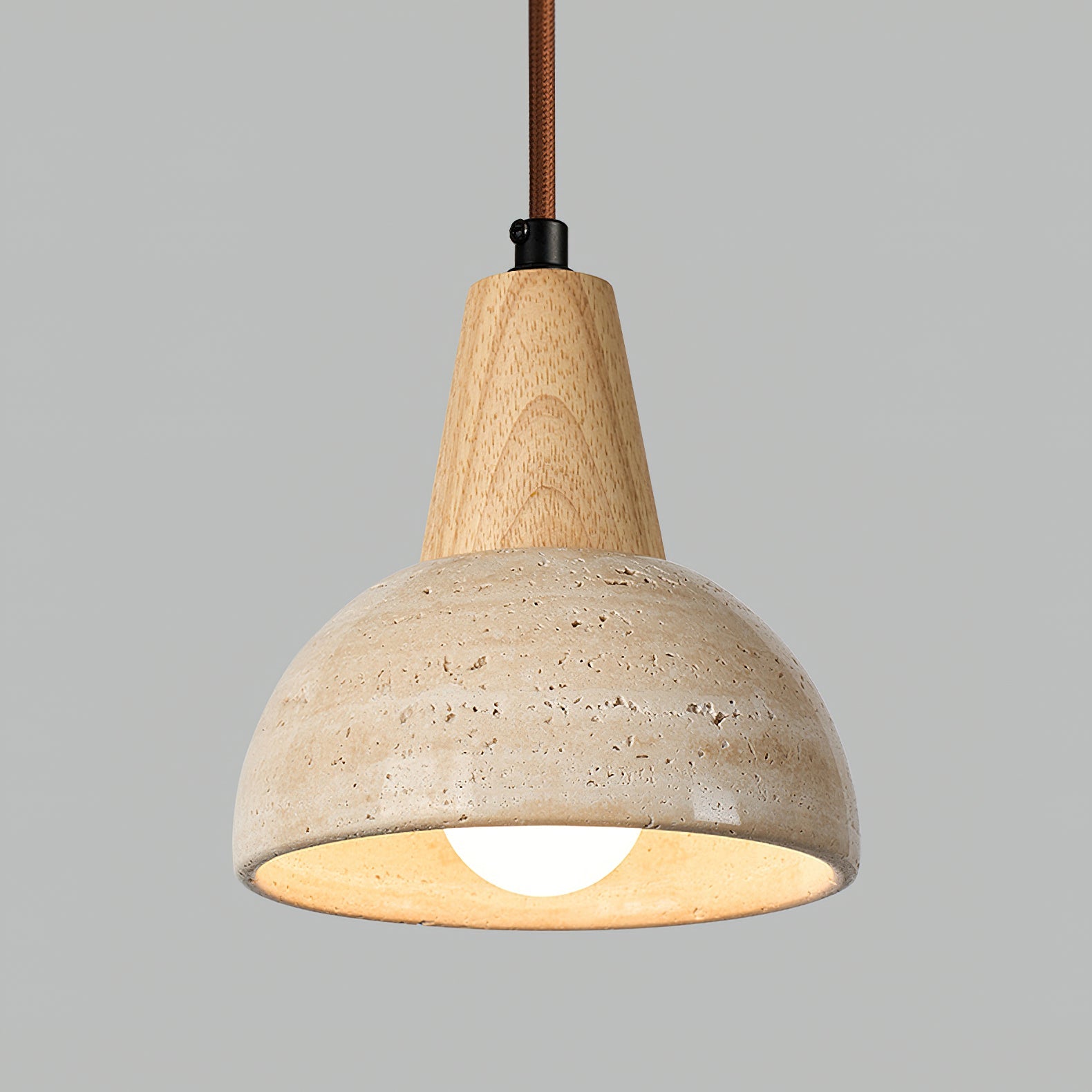 Pendelleuchte Arluoe mit Holz und Travertin – Zeitlose Eleganz für Ihren Essbereich 7