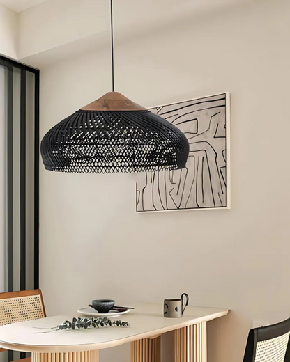 Pendelleuchte Rattan Japandi Style – Handgefertigte Hängelampe