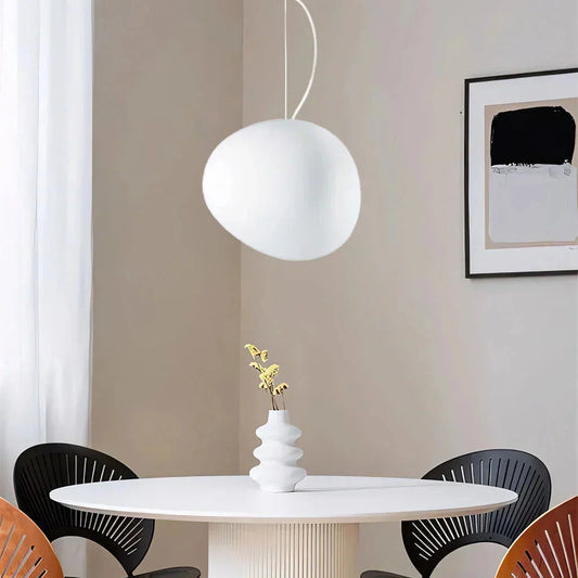 Pendelleuchte Weißer Kieselstein – Elegante Hängelampe Für Gemütliches Licht 1
