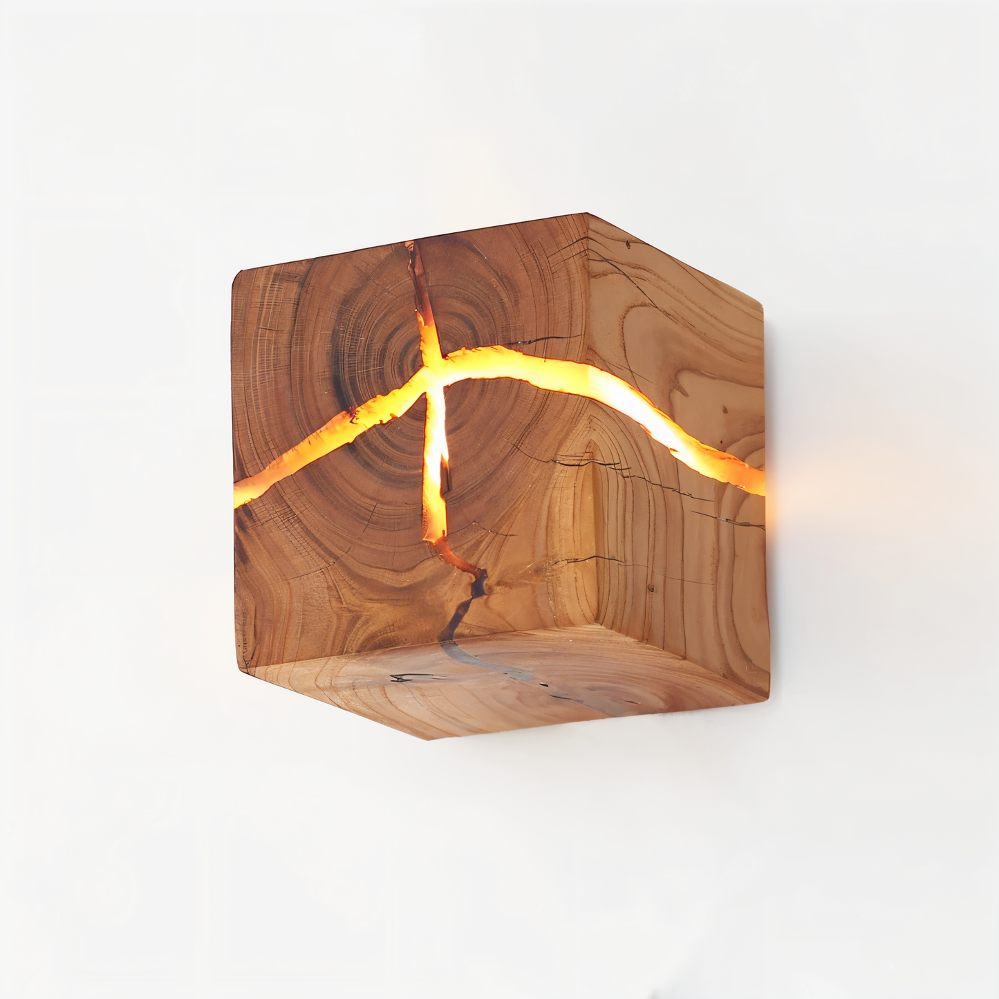 QuadCrackle Wandleuchte Holz – Künstlerisches Lichtspiel für Ihr Zuhause 5