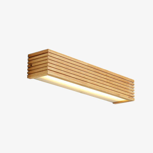 Rechteckige LED-Wandleuchte Aus Holz – Stilvolles Design Mit Warmer Atmosphäre 0