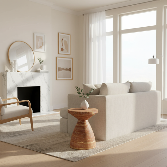 Roter Travertin Couchtisch Skandinavisches Design – Stilvolle Eleganz Für Ihr Zuhause 1