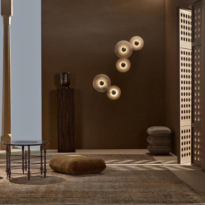 Runde Alabaster Wandleuchte – Stilvolle Lichtquelle für Elegante Räume 3
