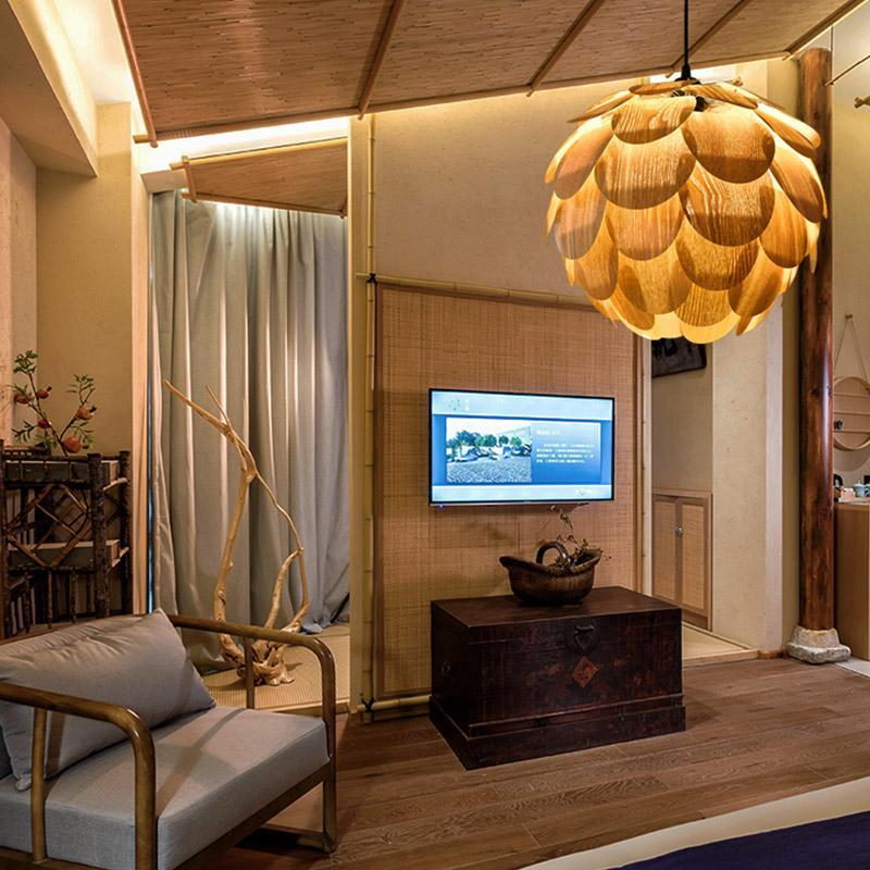 Rustikale Ananasförmige Hängelampe aus Holz – Einzigartiges Ambiente für Ihr Esszimmer 3