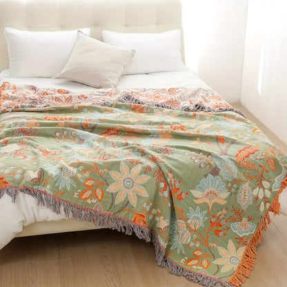 Rustikale Boho-Decke 100 % Baumwolle – Stilvolles Blumendesign Für Gemütliche Momente 8