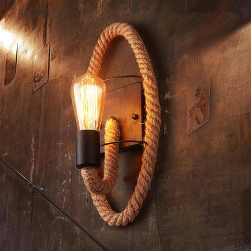 Rustikale Wandleuchte Mit Seil – Vintage-Charme Für Ein Einladendes Ambiente 2