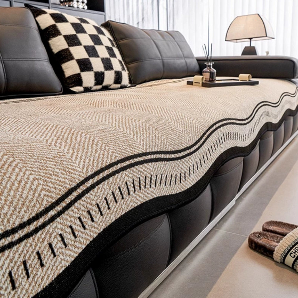 Rutschfester Sofabezug Modern Wave – Eleganter Schutz Für Ihr Wohnzimmer 0