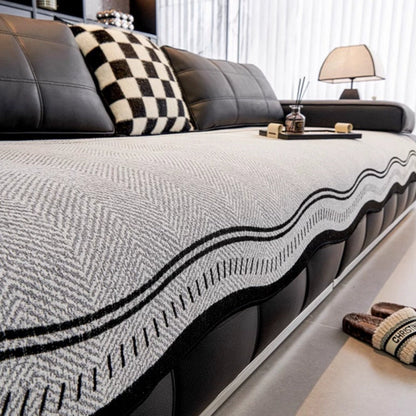 Rutschfester Sofabezug Modern Wave – Eleganter Schutz Für Ihr Wohnzimmer 4