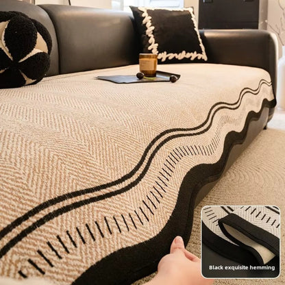 Rutschfester Sofabezug Modern Wave – Eleganter Schutz Für Ihr Wohnzimmer 5
